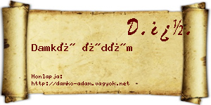 Damkó Ádám névjegykártya