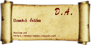 Damkó Ádám névjegykártya